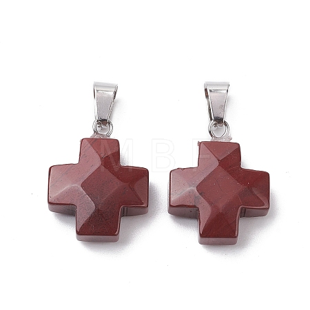 Natural Red Rainbow Jasper Pendants G-K359-02P-09-1