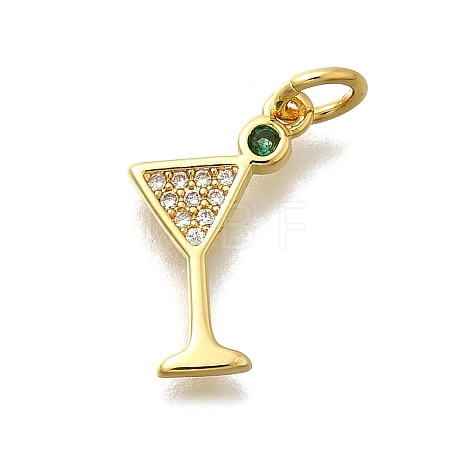 Brass Micro Pave Cubic Zirconia Pendants KK-D339-13G-01-1