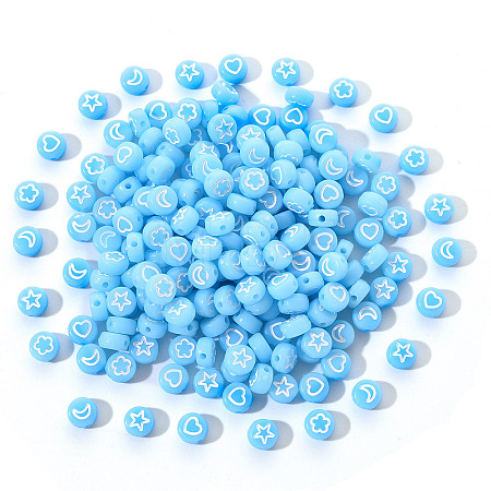 Opaque Acrylic Beads MACR-YW0001-18F-1
