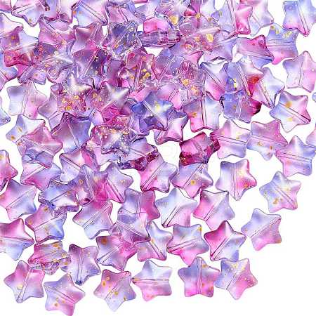 100Pcs Gradient Color Handmade Lampwork Beads DIY-SZ0010-51F-1