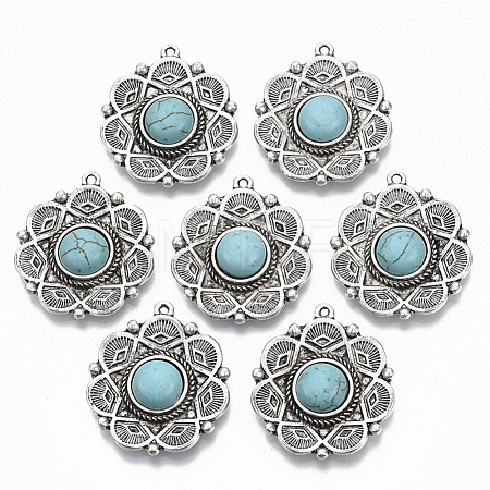 Tibetan Style Alloy Pendants PALLOY-R113-002-RS-1