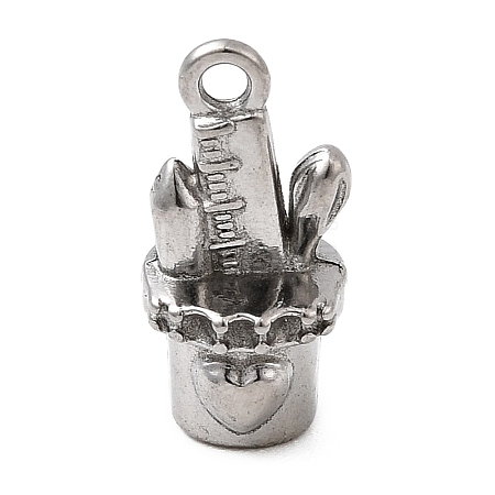 304 Stainless Steel Pendant Rhinestone Settings STAS-B167-05P-1
