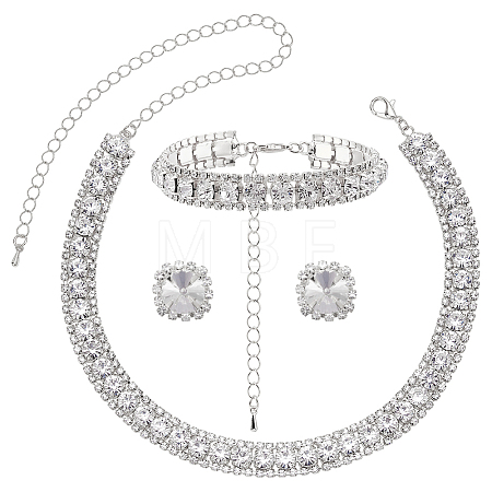 1 Bag Alloy Rhinestone Jewelry Sets SJEW-UN0001-27S-1