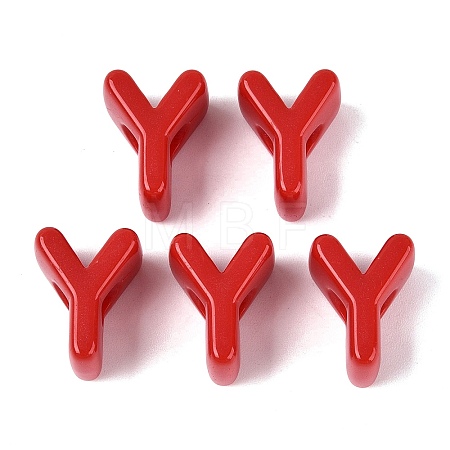 Opaque Acrylic European Beads OACR-M027-01Y-15-1