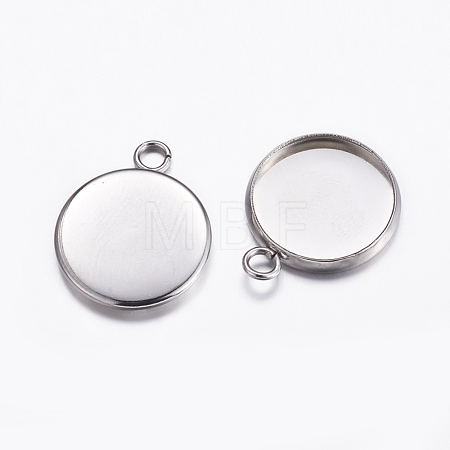 Non-Tarnish 304 Stainless Steel Pendant Cabochon Settings X-STAS-K146-054-14mm-1