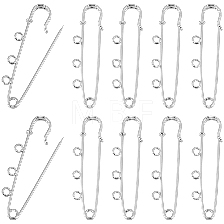 30Pcs Iron Brooch Findings IFIN-SC0002-09-1