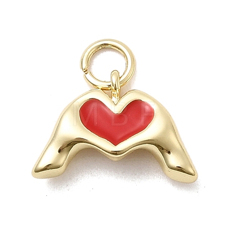 Brass Enamel Pendants KK-P338-24G-01-1