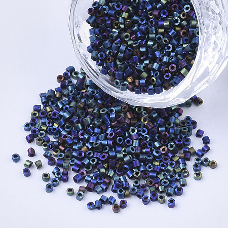 Electroplate Glass Cylinder Beads SEED-Q036-01A-K01-1
