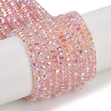 Electroplate Glass Beads Strands GLAA-Q105-03B-1
