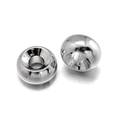 Rondelle Brass Spacer Beads KK-F0317-09P-NR-1