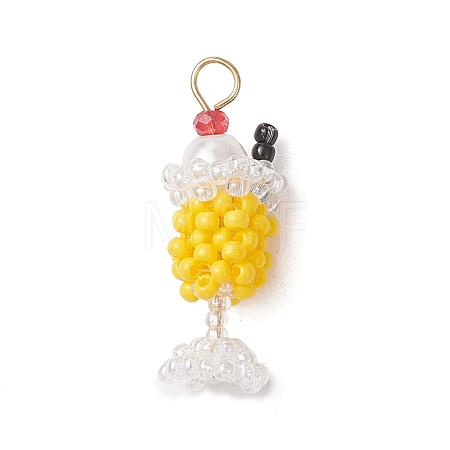 Glass Seed Beaded Pendants PALLOY-MZ01269-03-1