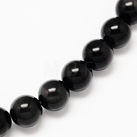 Grade AA Natural Obsidian Round Beads Strands G-L275-03-14mm-1