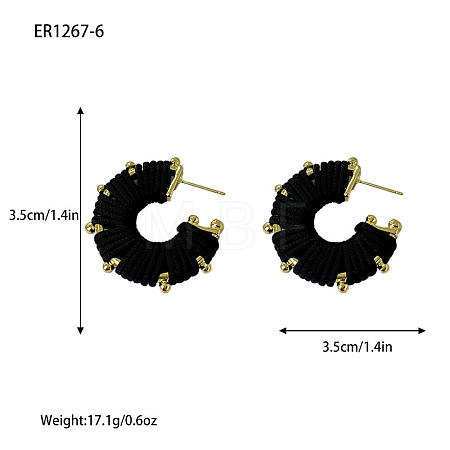 Alloy & Imitation Leather Stud Earrings WG3B4DD-02-1