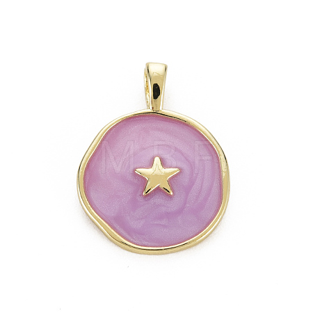 Brass Enamel Pendants KK-Q283-057I-NR-1
