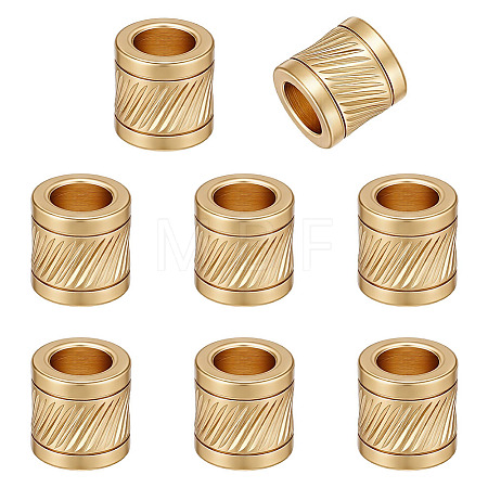 8Pcs 304 Stainless Steel Glazed European Beads STAS-UN0065-07G-1