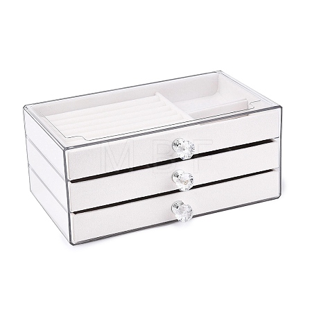 3-Tier PET Plastic Jewelry Storage Drawer Boxes CON-N016-05A-1