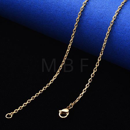 PVD Vacuum Plating 304 Stainless Steel Cable Chain Necklace NJEW-S420-008A-G-1