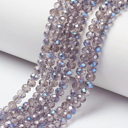 Electroplate Glass Beads Strands EGLA-A034-T6mm-I11-1