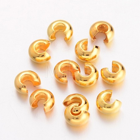Brass Crimp Beads Covers X-EC266-G-1