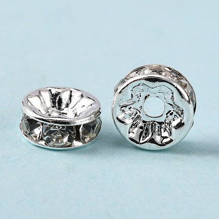 Brass Grade A Rhinestone Spacer Beads RSB038NF-01-1
