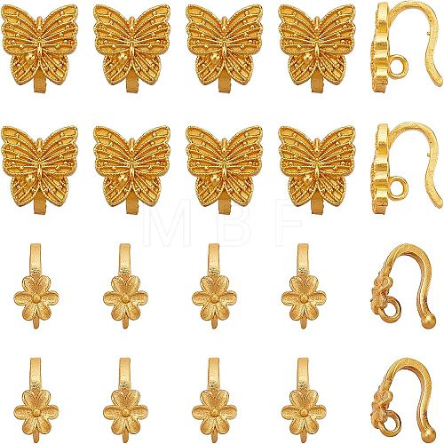 SUPERFINDINGS 20Pcs 2 Style Rack Plating Brass S Hook Clasps KK-FH0003-91-1