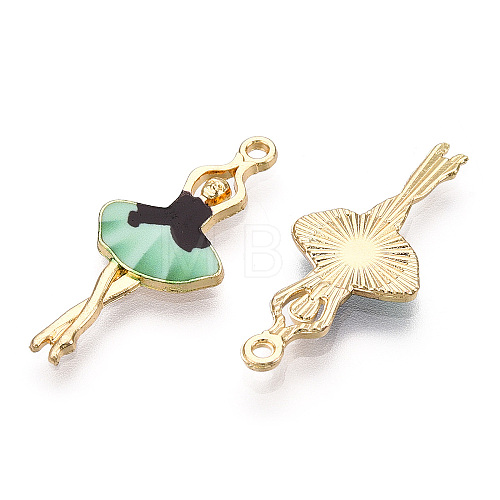 Printed Light Gold Tone Alloy Pendants ENAM-N056-207D-1