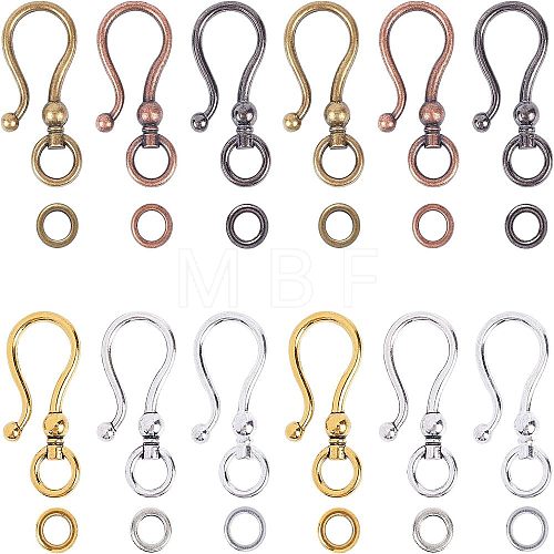 Tibetan Style Alloy S Hook Clasps TIBE-CA0001-02-1