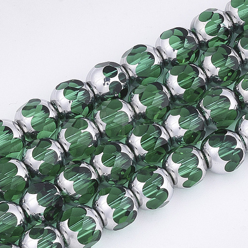 Electroplate Glass Beads Strands X-EGLA-T019-02E-1