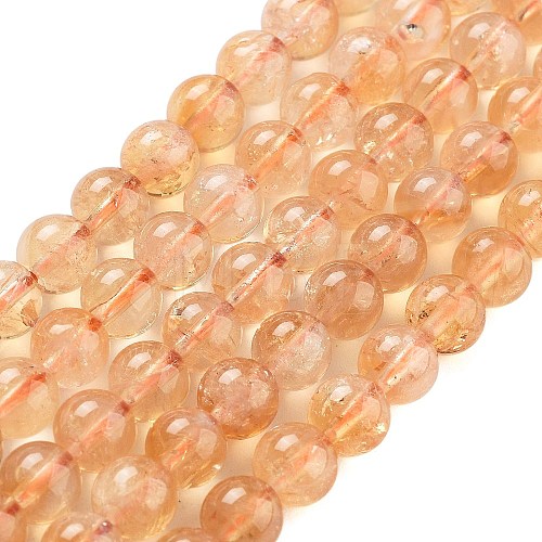 Natural Citrine Beads Strands G-S150-09-6mm-1