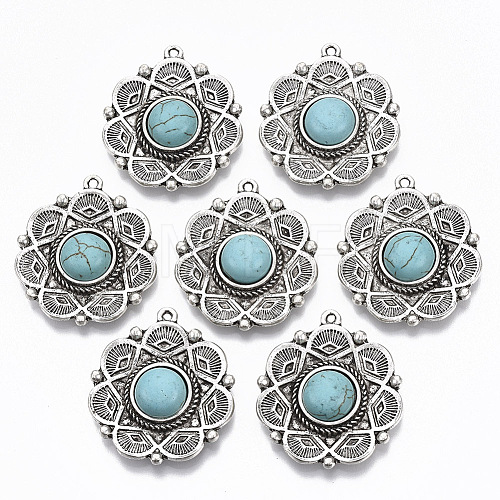 Tibetan Style Alloy Pendants PALLOY-R113-002-RS-1