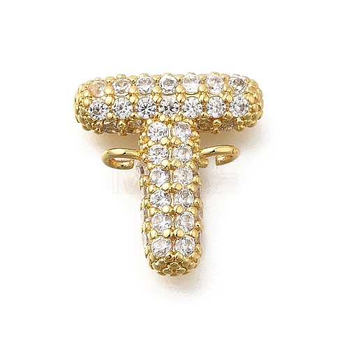 Brass Micro Pave Cubic Zirconia Links KK-I717-04T-1