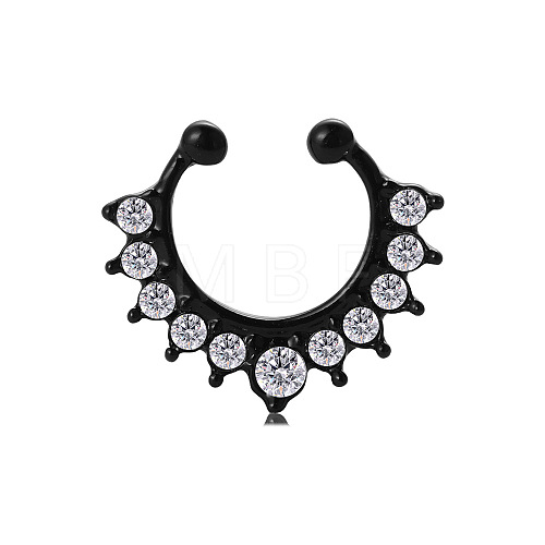 Alloy Crystal Rhinestone Hoop Nose Rings for Women Men WGB2B16-03-1