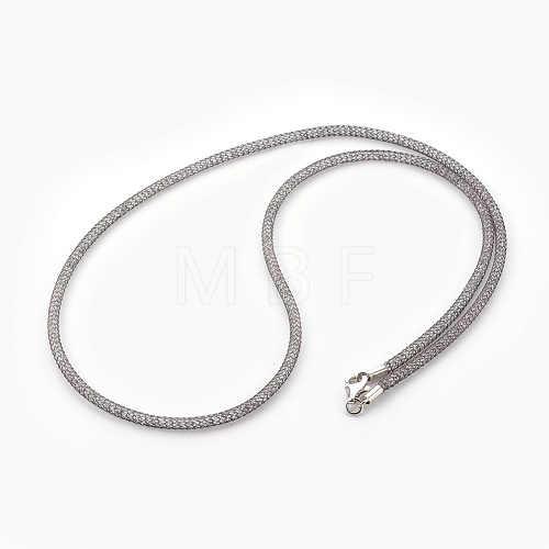 Brass Mesh Chain Necklaces NJEW-F241-01B-C-1