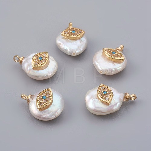 Natural Cultured Freshwater Pearl Pendants PEAR-F008-27G-1