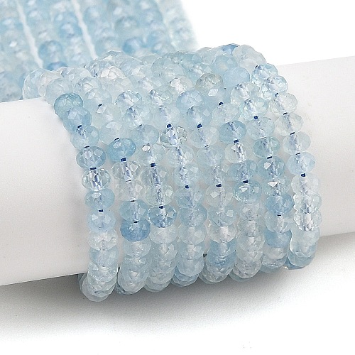 Natural Aquamarine Beads Strands G-K376-B04-02-1