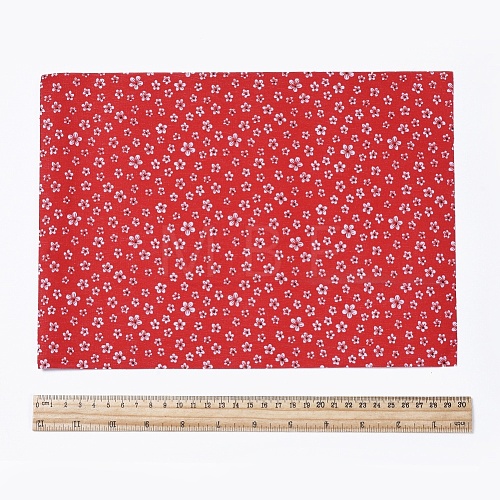 Floral Pattern Printed A4 Polyester Fabric Sheets DIY-WH0158-63A-08-1