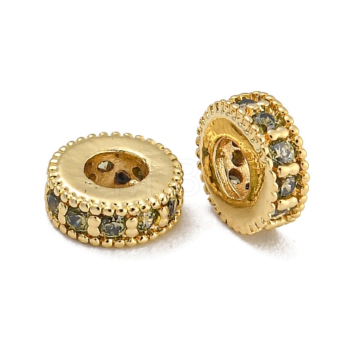 Rack Plating Brass Micro Pave Cubic Zirconia Beads KK-U030-30G-09-1