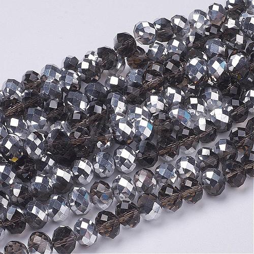 Electroplate Glass Bead Strands GR10MMY-16S-1