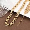 8MM 304 Stainless Steel Twisted Ring Link Chain Necklaces NJEW-Z105-04G-02-1