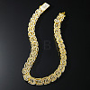 Zinc Alloy Full Crystal Rhinestone Cuban Link Chain Necklaces for Women Men FS-WG48DDB-05-2