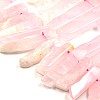 Irregular Strip Natural Rose Quartz Graduated Beads Strands G-P064-13-1