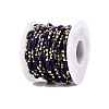 Handmade Brass & Glass Beaded Link Chains CHC-Q021-04B-G-2