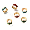 Brass Enamel European Beads KK-G605-08G-1
