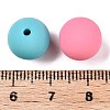 Rubberized Style Imitated Silicone Acrylic Beads MACR-T048-01B-13-3