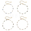 Handmade Mixed Stone Beads & 316 Stainless Steel Round Link Chains Bracelets BJEW-JB13340-2