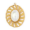 304 Stainless Steel & ABS Imitation Pearl Pendants STAS-OY018-34G-1