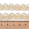 Electroplated Natural Agate Beads Strands G-B191-A07-10mm-02-5