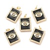 Brass Micro Pave Clear Cubic Zirconia Pendants ZIRC-B0004-08G-A-1