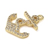 Brass Micro Pave Cubic Zirconia Pendants KK-C086-13G-02-2