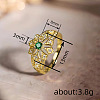 Flower Brass Micro Pave Cubic Zirconia Finger Rings for Women FS-WG0F6E7-03-4